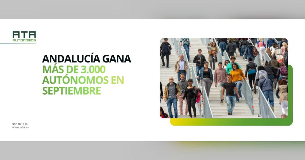 Andalucía gana más de 3.000 autónomos en septiembre