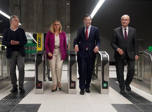 Moreno inaugura la estación Guadalmedina, el último hito antes de la llegada del Metro al Centro de Málaga