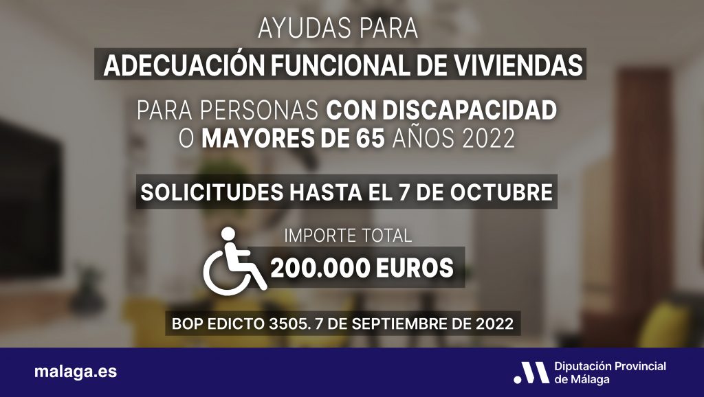 La Diputación destina 200.000 euros para adaptar viviendas de personas con discapacidad y mayores de 65 años