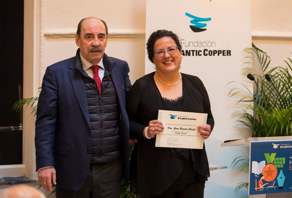 Gema Bocardo recibe el primer premio del Concurso de Relato Corto ‘Hablando en Cobre’ de la Fundación Atlantic Copper