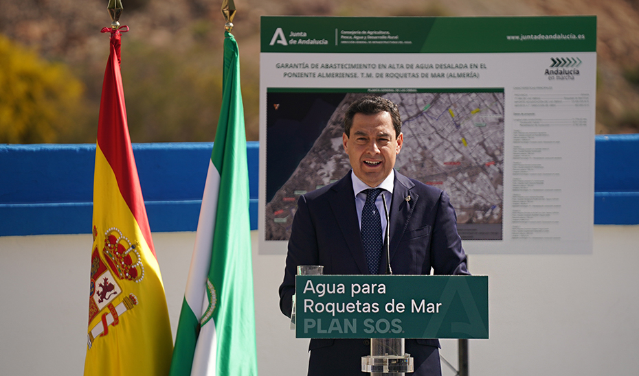 Moreno señala que el agua liderará en 2023 el impulso de la obra pública en Andalucía con la licitación de 400 millones en infraestructuras hídricas
