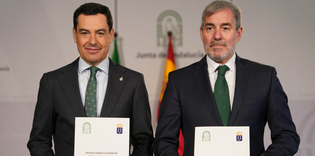 Andalucía y Canarias firman un acuerdo para avanzar en materias como la sequía, la inmigración o la financiación